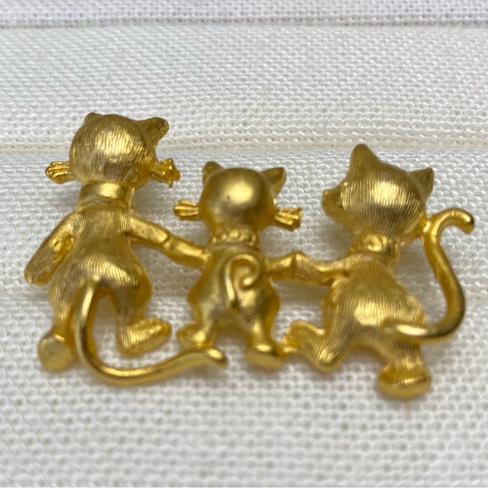 Vintage Kitty Cat Family Brooch Pin - Picture 3 of 6
